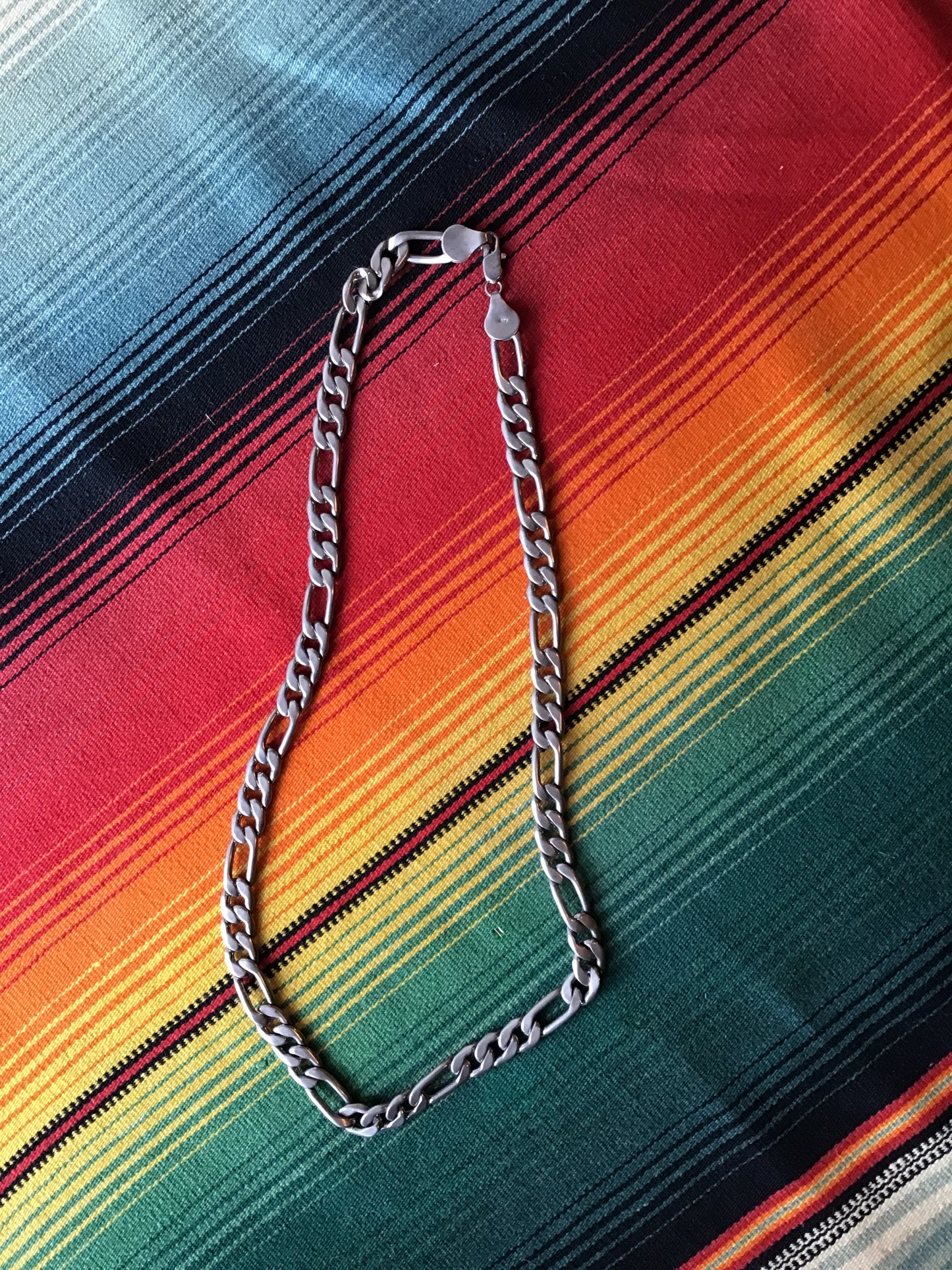 Vintage Sterling Figaro Chain 12 1/4”