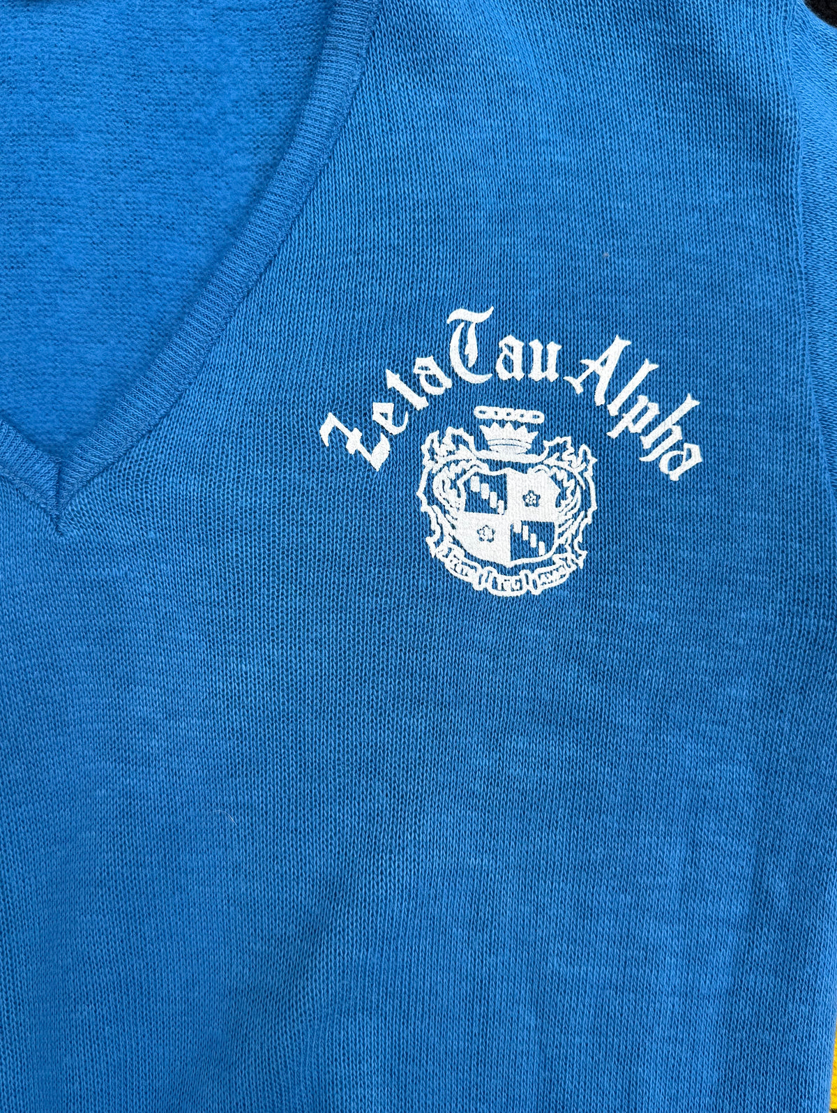 Vintage Zeta Tau Alpha Knit V-Neck