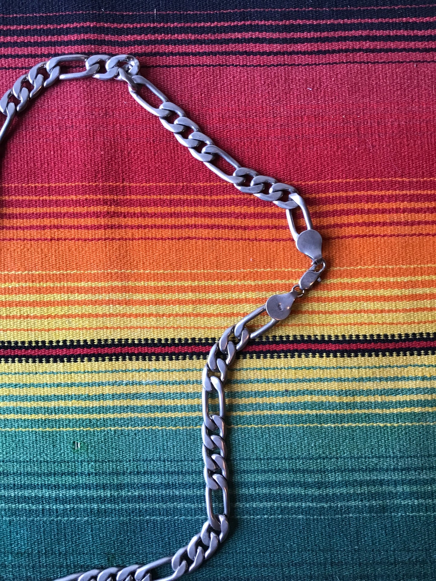 Vintage Sterling Figaro Chain 12 1/4”