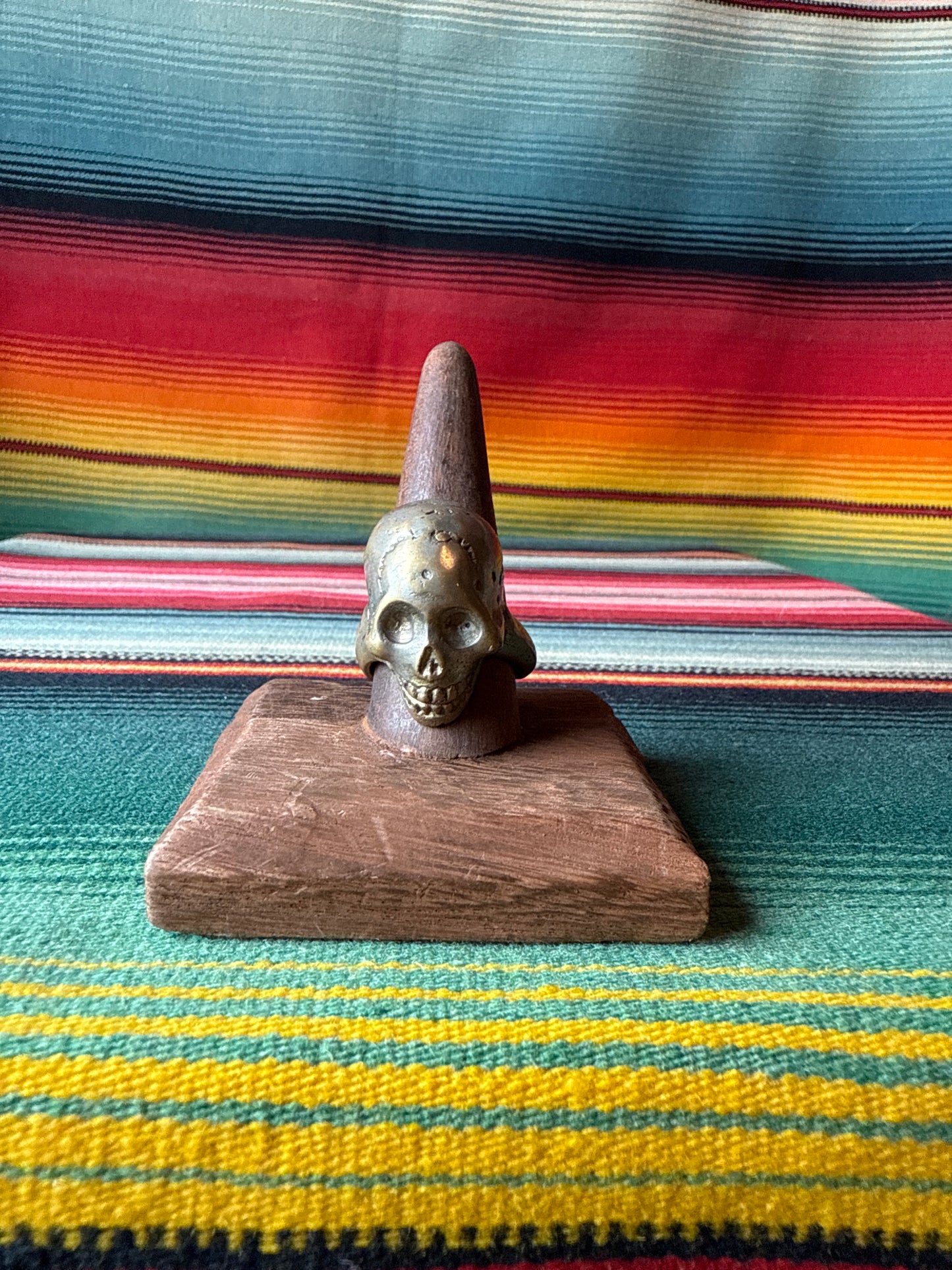 Vintage Brass Skull Ring