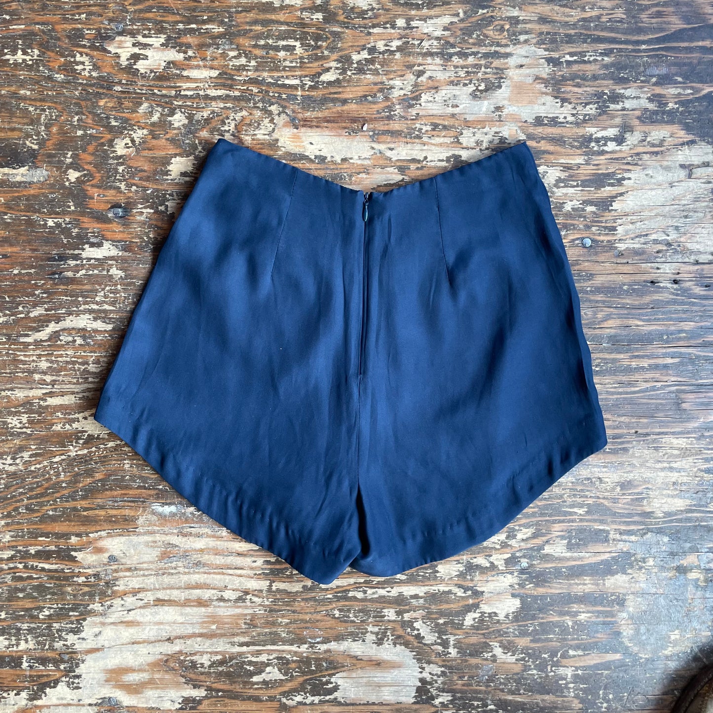 Rachel Antonoff 100% Silk Navy Heart Pocket Shorts