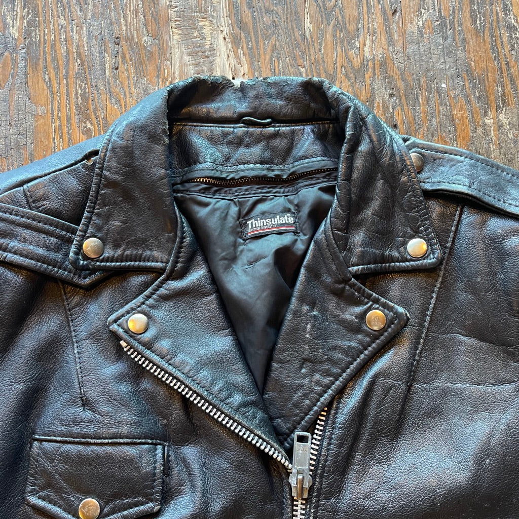 Genuine Leather Jacket w Thinsulate Zip-Away Vest