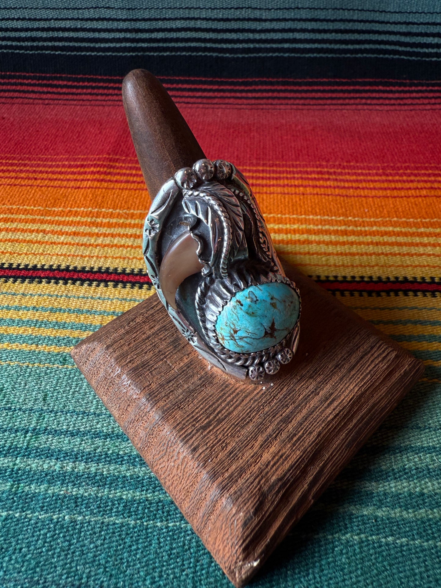 Vintage Sterling, Turquoise, and Claw Ring