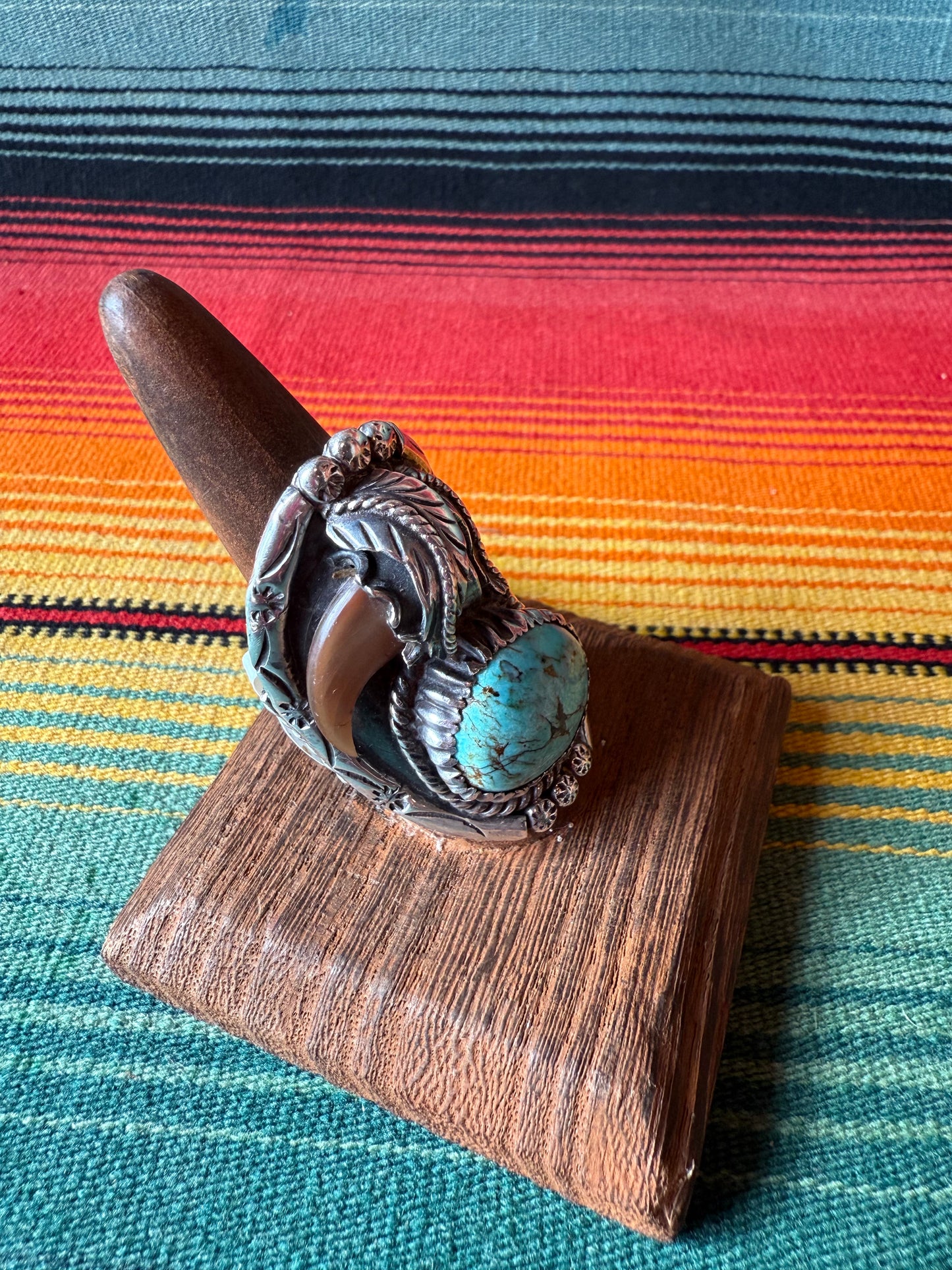 Vintage Sterling, Turquoise, and Claw Ring