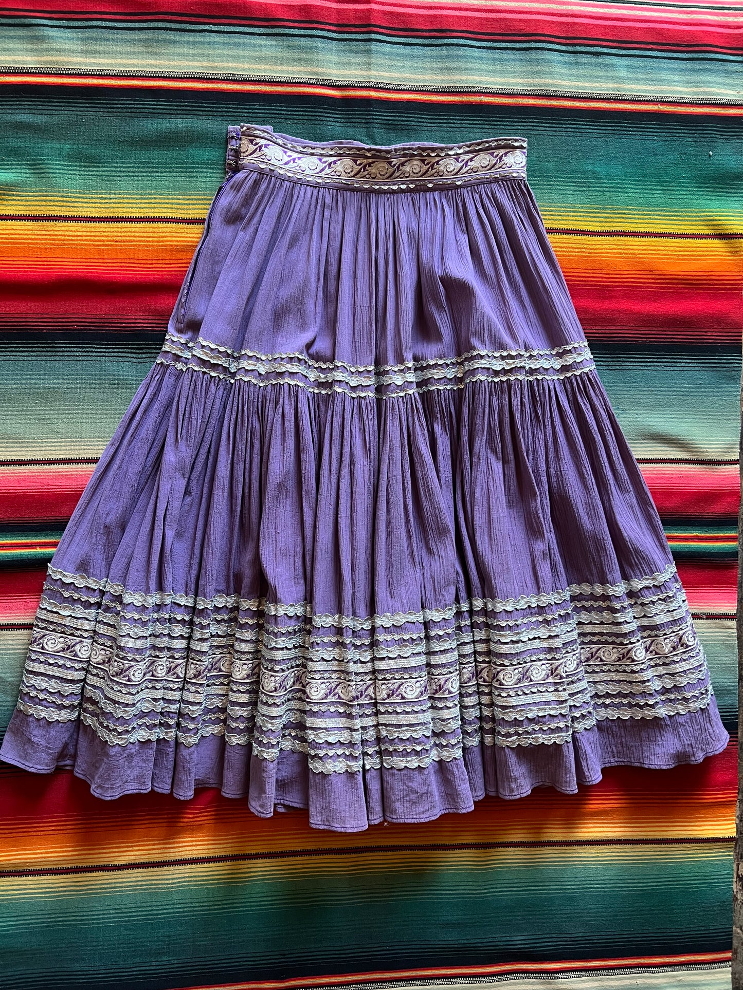 1950s Lavender & Silver Patio Skirt