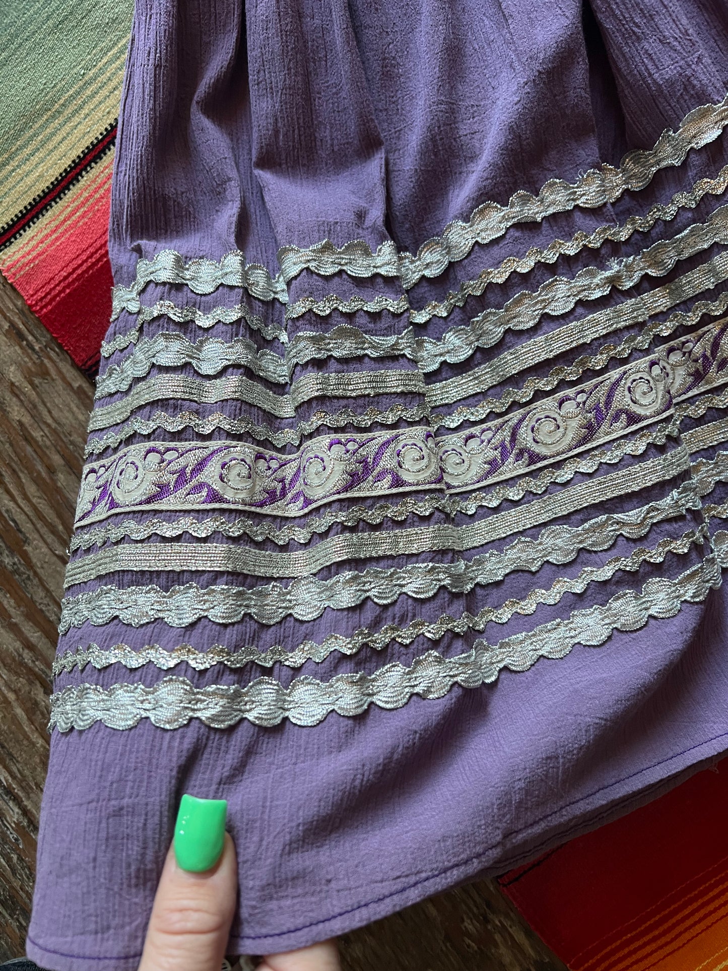1950s Lavender & Silver Patio Skirt