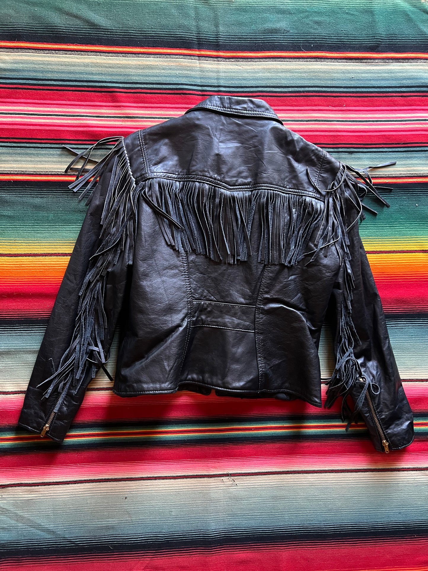 VTG Branded Garments Leather Fringe Jacket