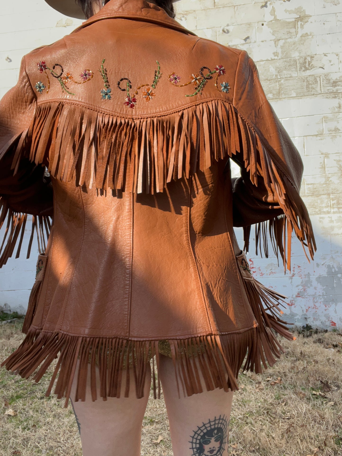 1950s RARE Chris Line Deerskin Beaded Fringe Jacket