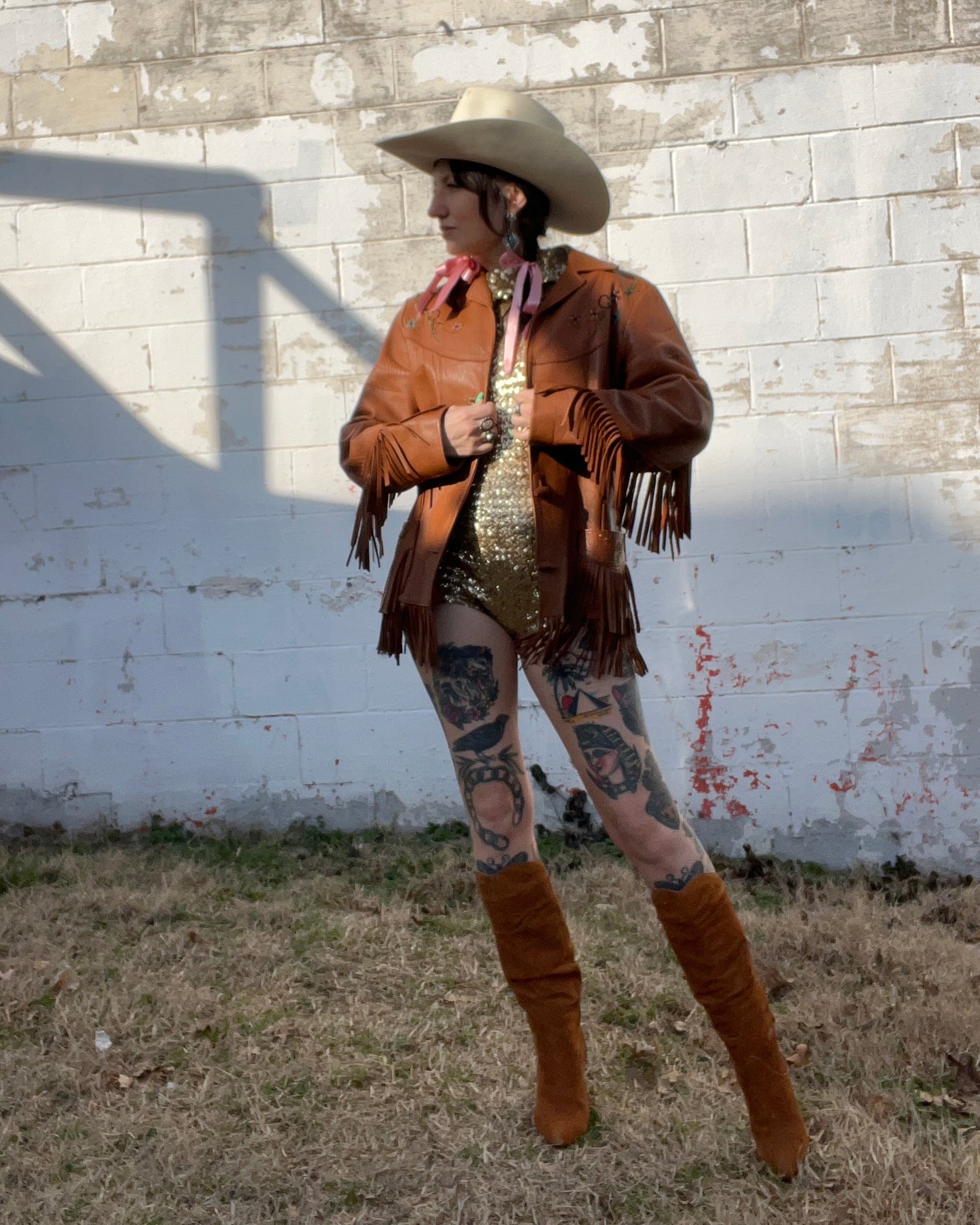 1950s RARE Chris Line Deerskin Beaded Fringe Jacket