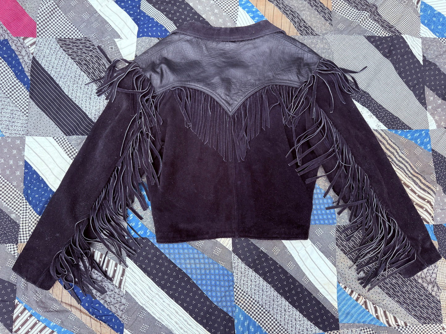 1980s Cropped Leather Fringe Jacket
