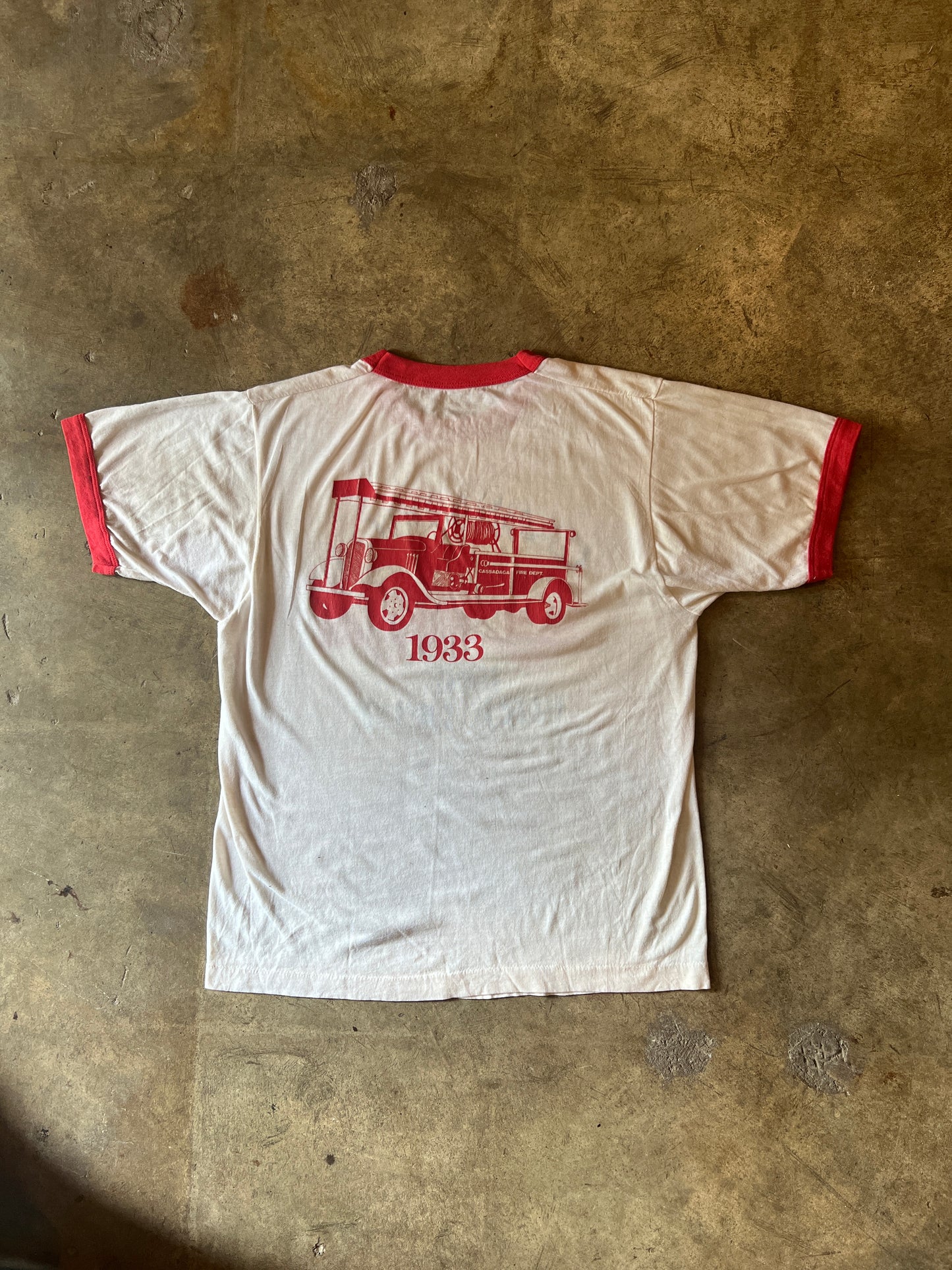 Single Stitch 1987 Cassadaga Fire Dept Ringer Tee