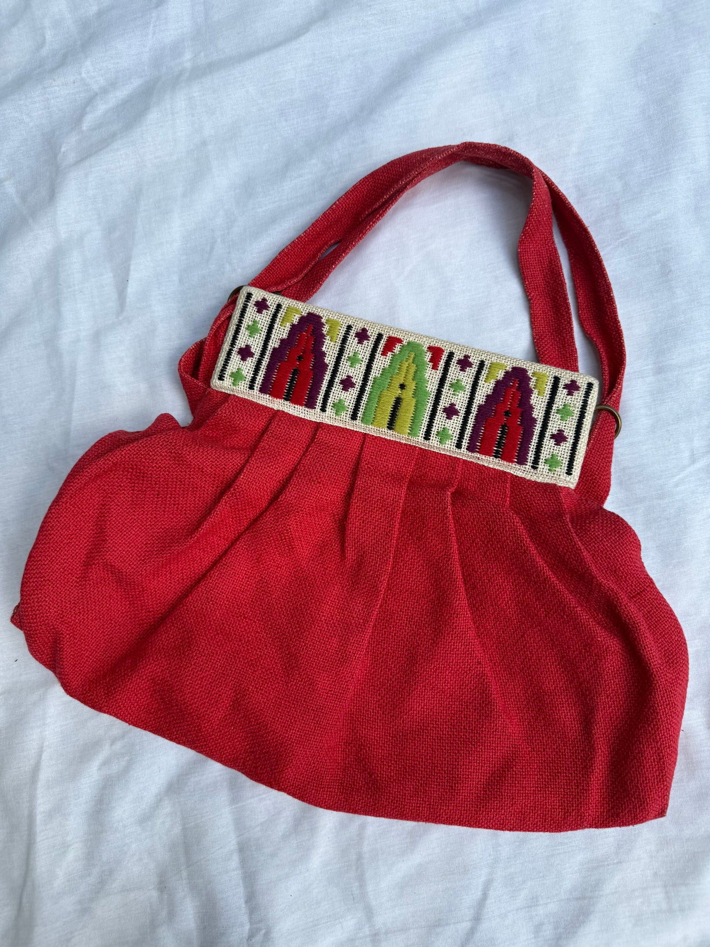 Vintage Red Canvas Purse (NL)