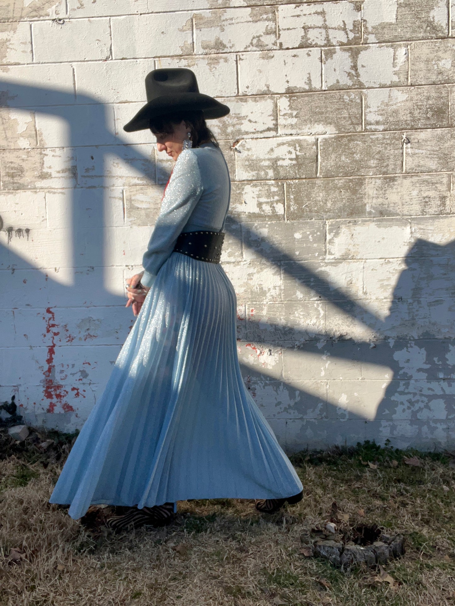 1970s Lurex Maxi Dress