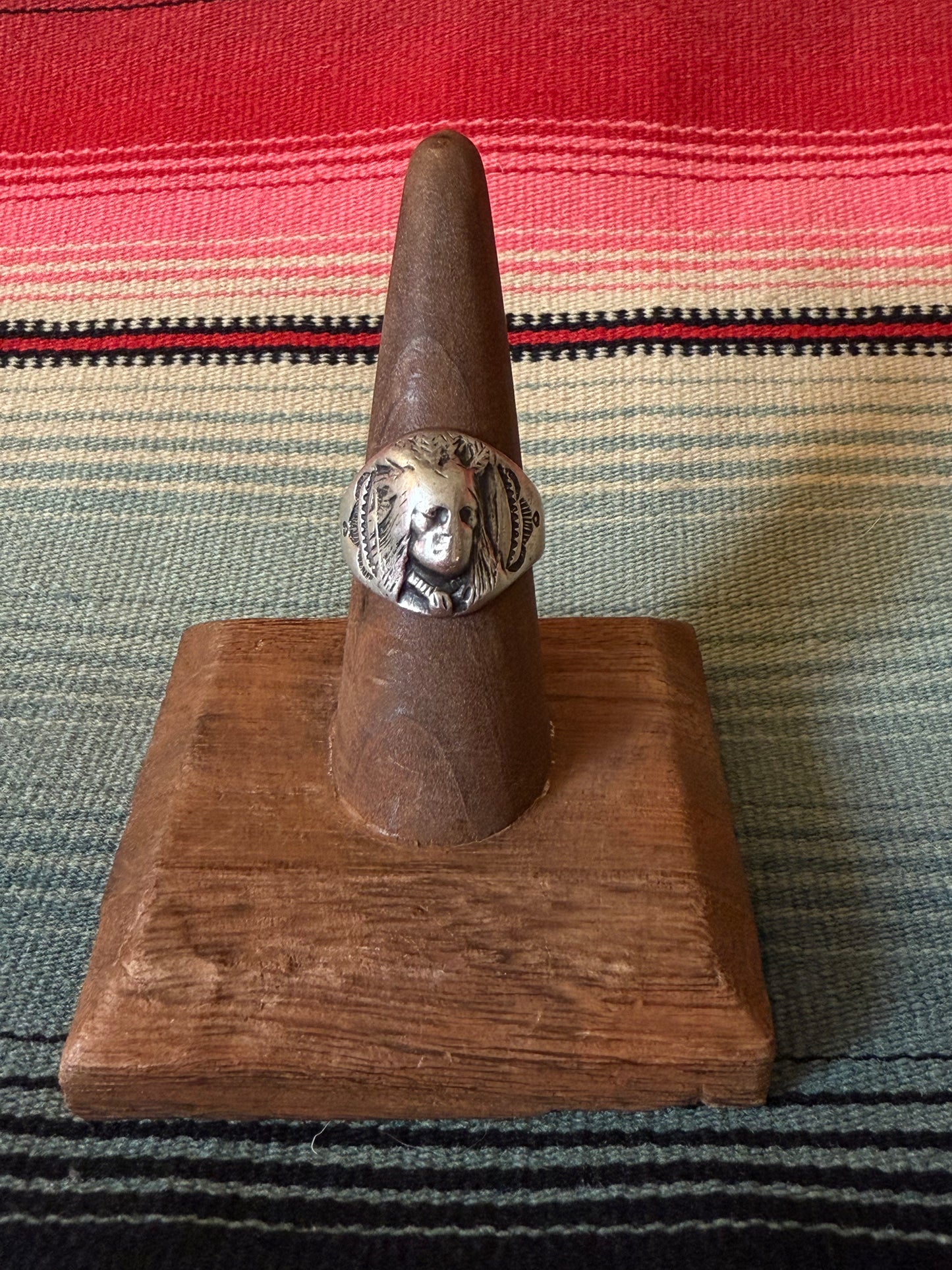 Vintage Silver Native American Skull Ring
