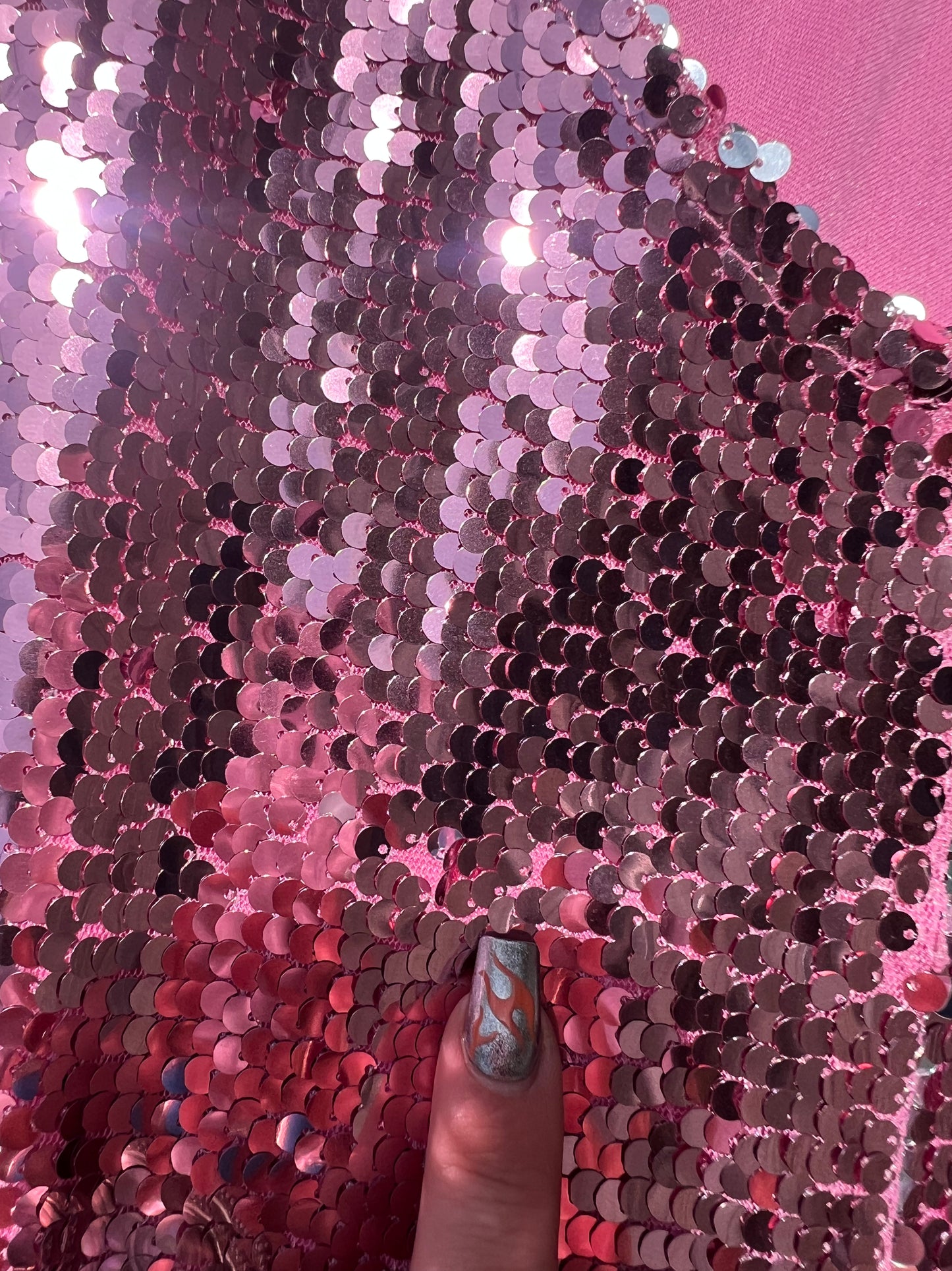 Superdown Pink Sequin Backless Dress