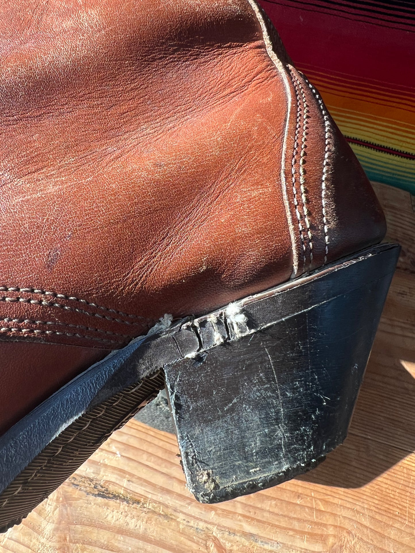 Brown Leather Ropers Size 6