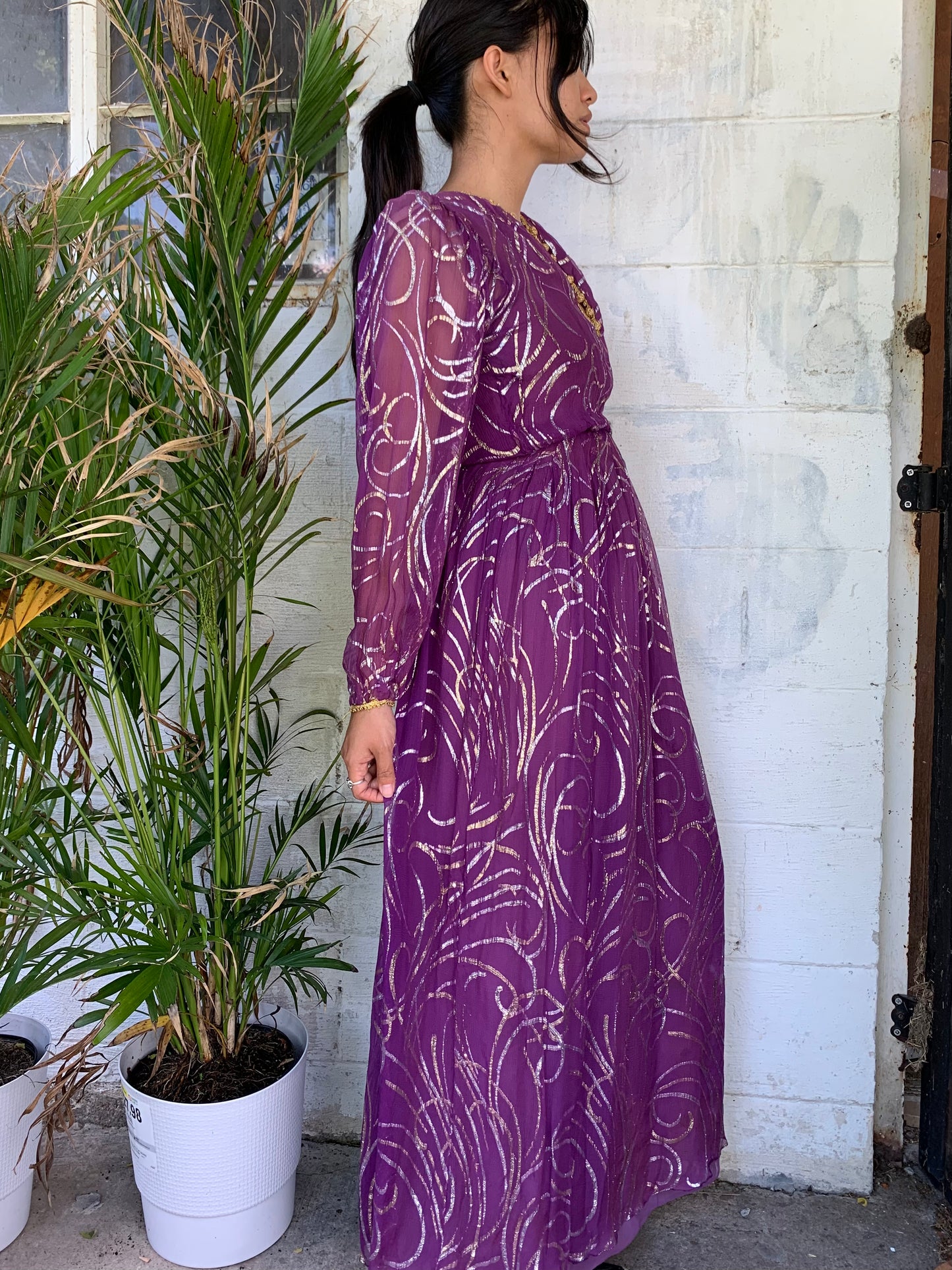 VTG Purple and Gold Handmade Dress