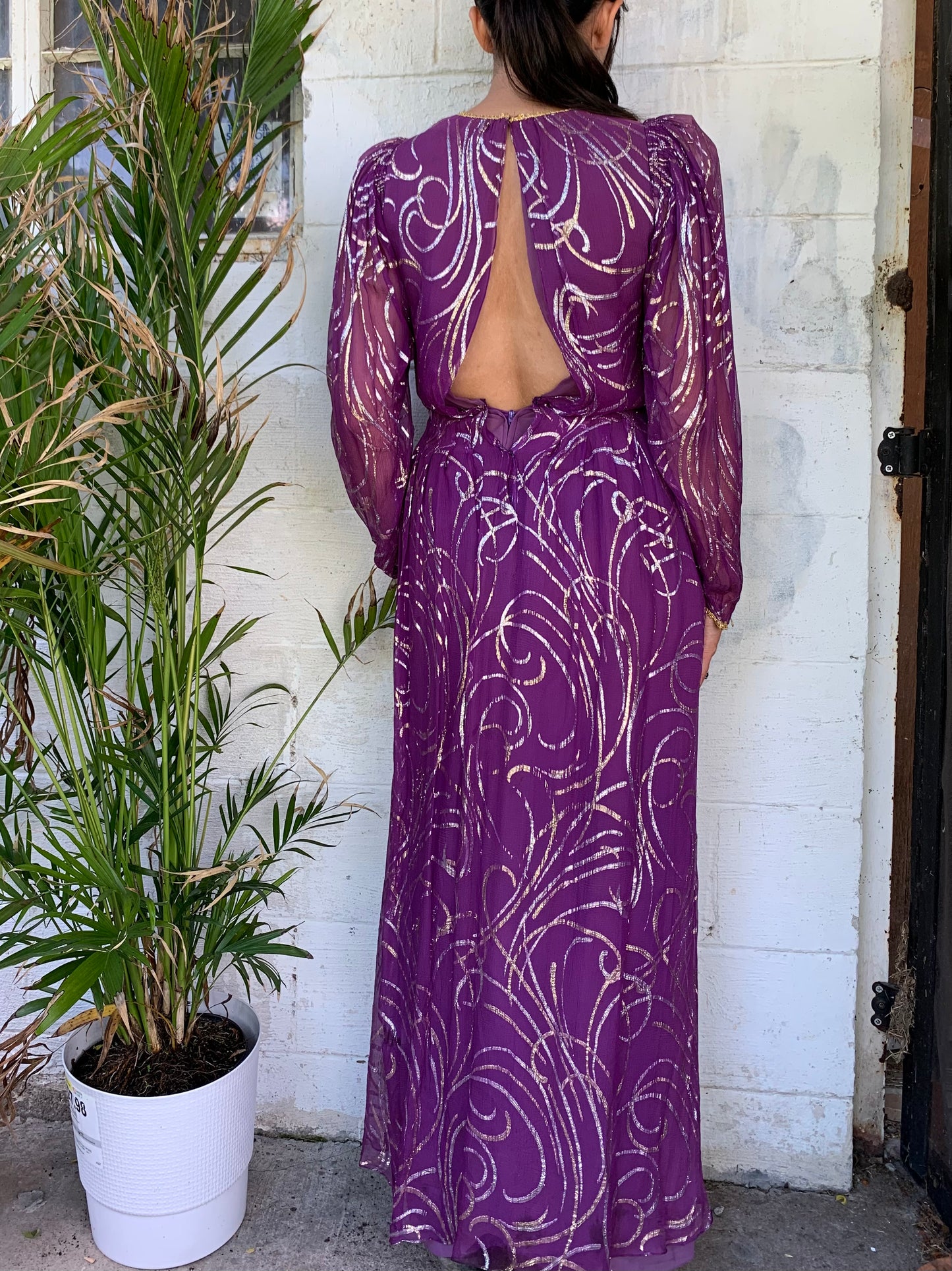 VTG Purple and Gold Handmade Dress