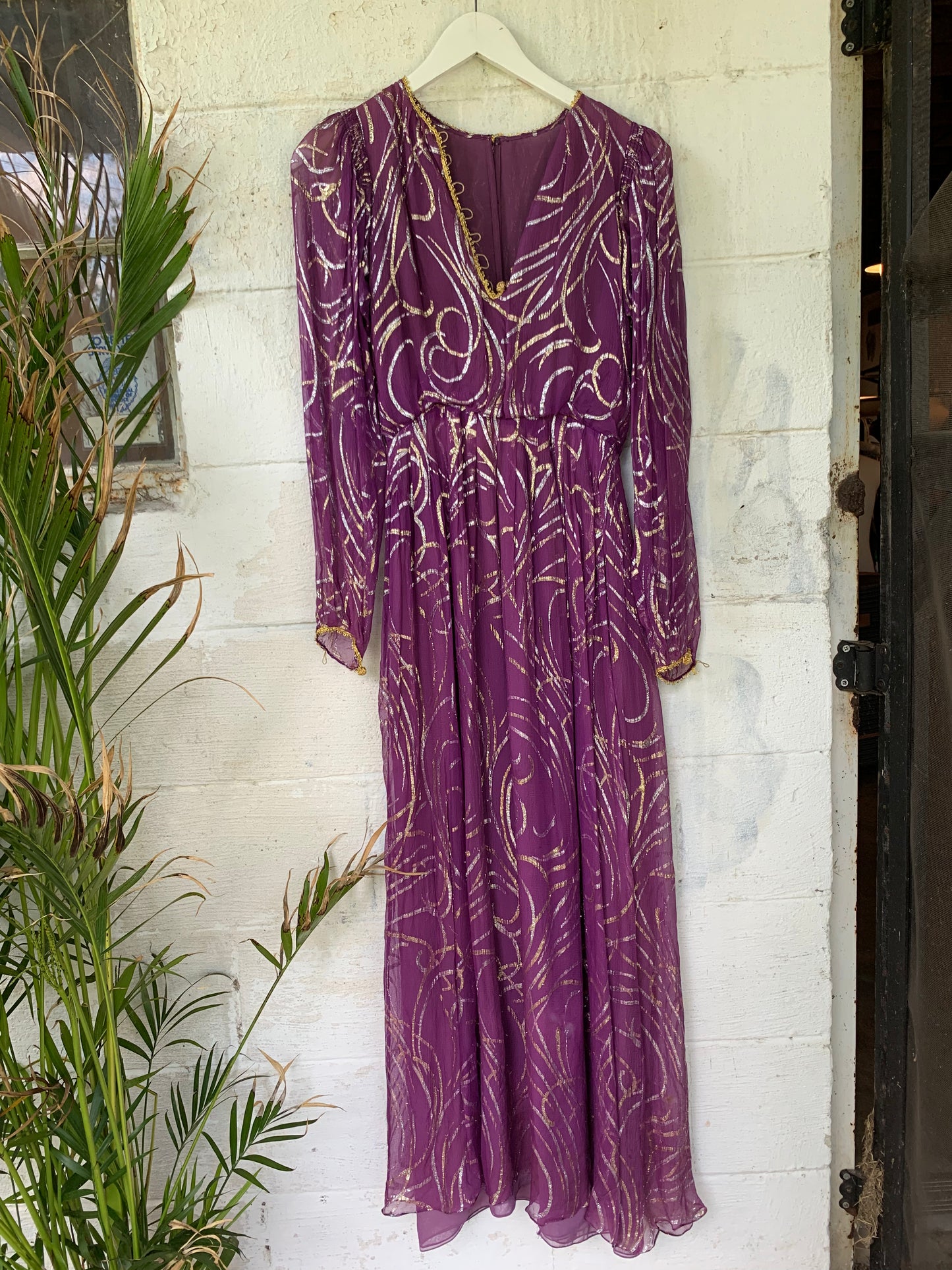 VTG Purple and Gold Handmade Dress