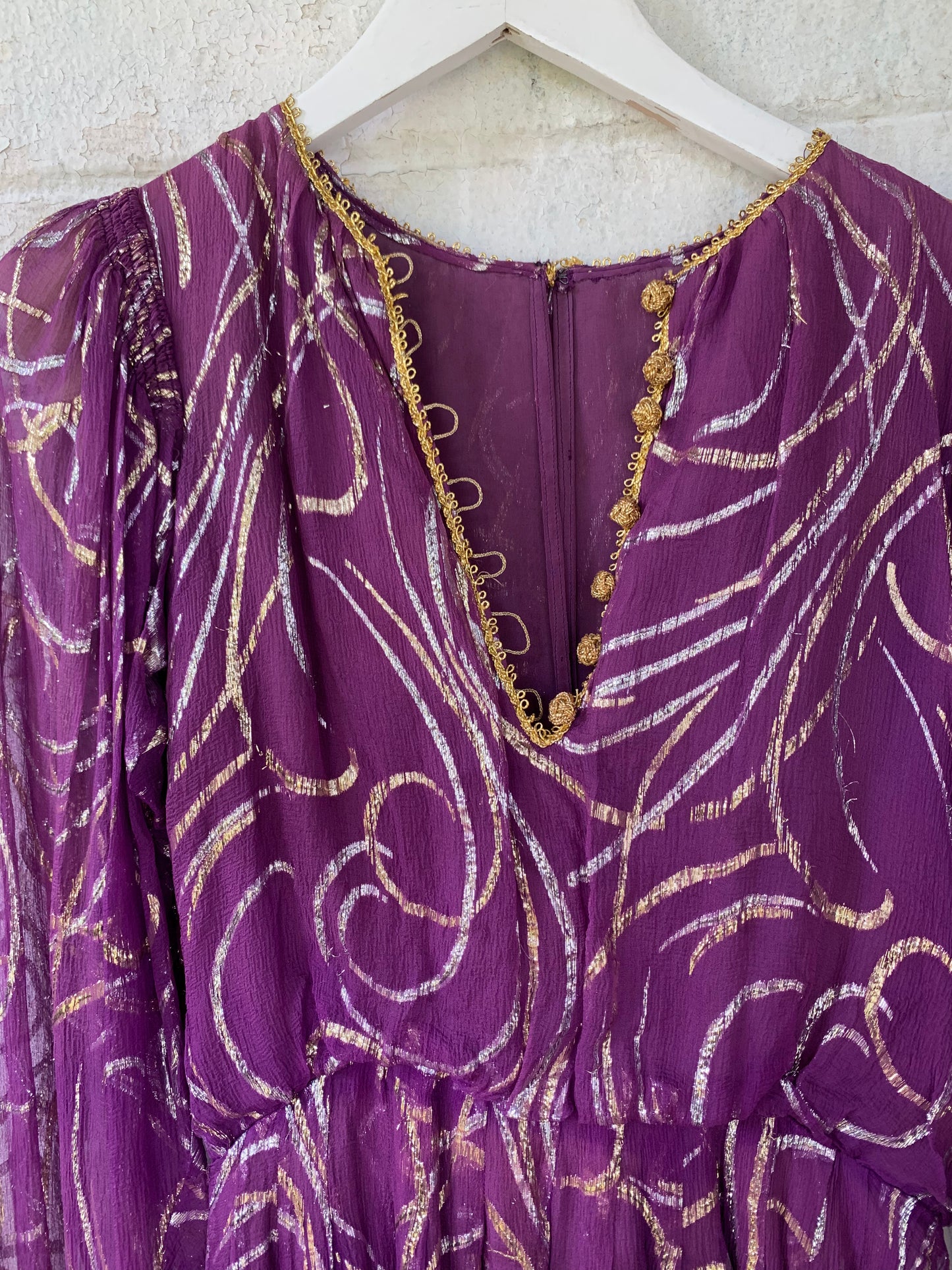 VTG Purple and Gold Handmade Dress