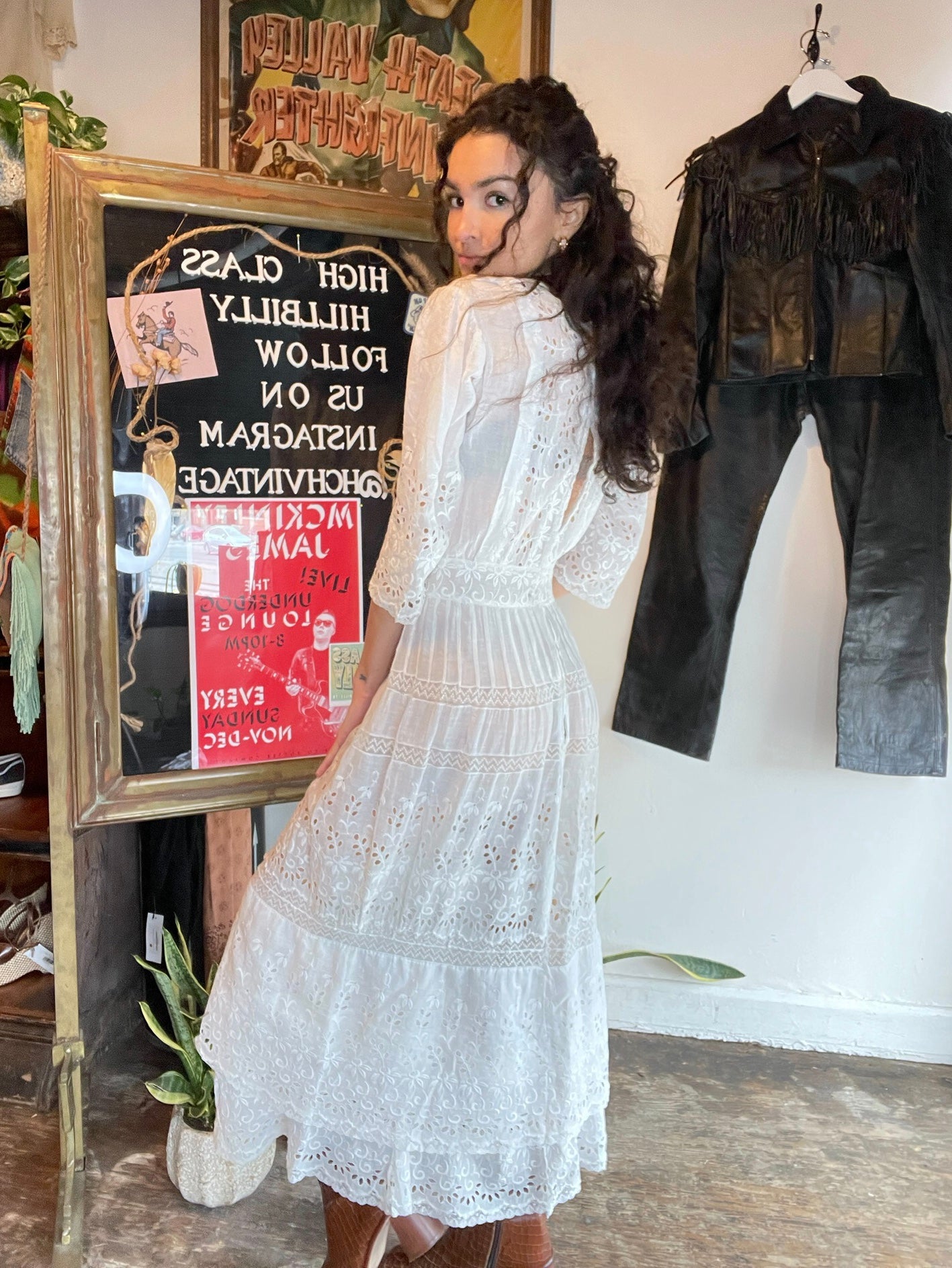 Edwardian Cotton & Lace Lawn Dress (XS)