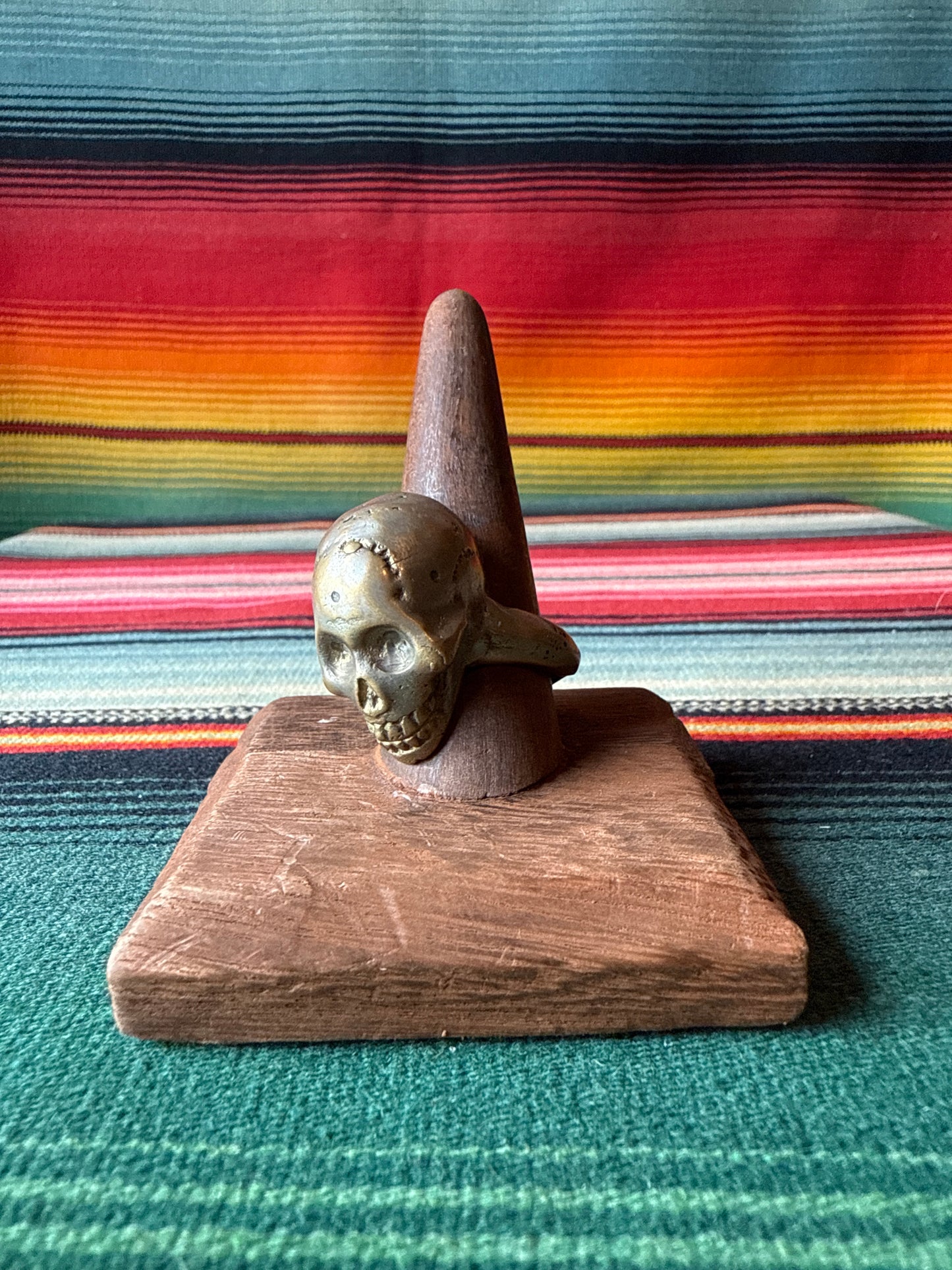 Vintage Brass Skull Ring