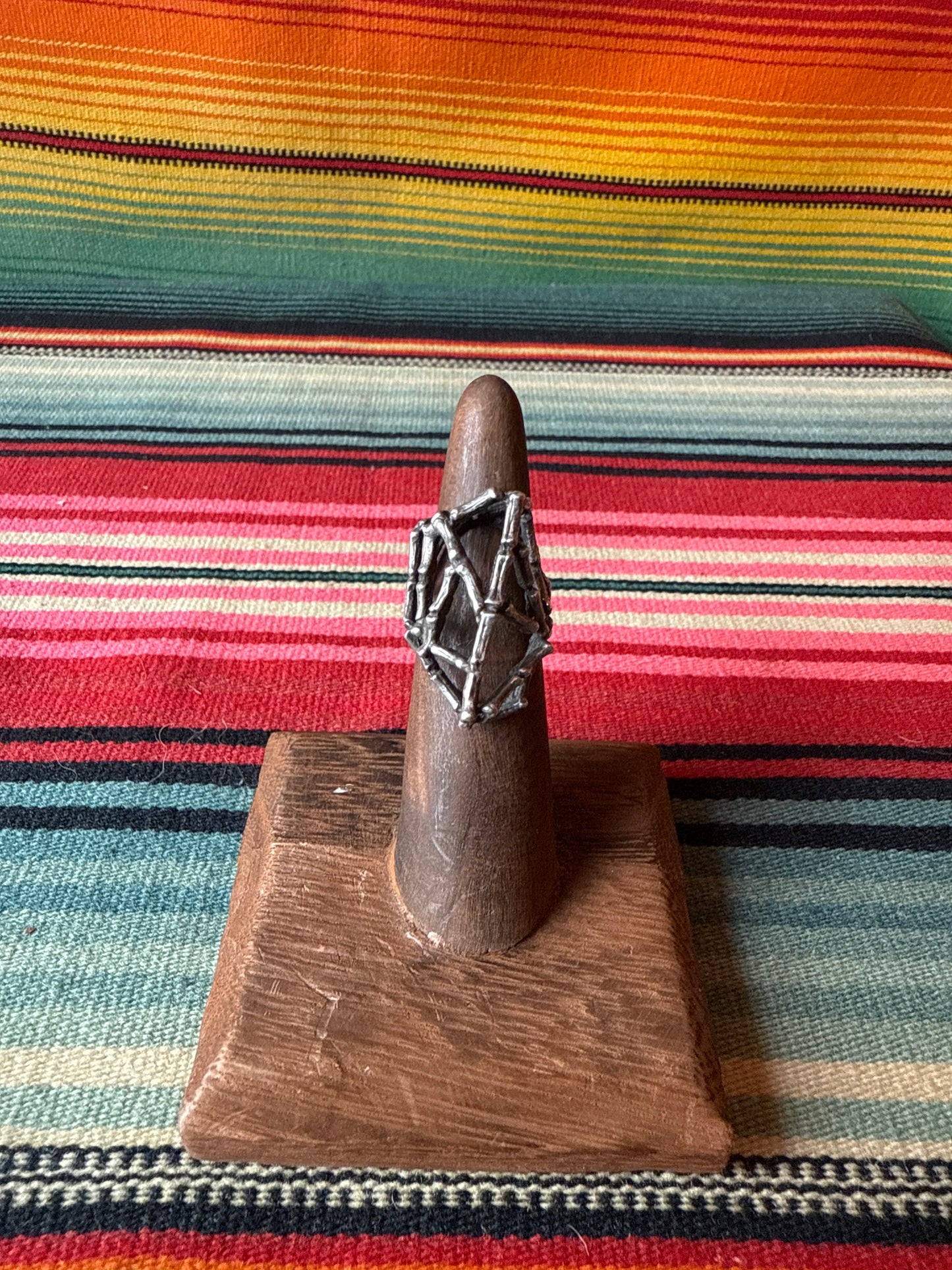 Vintage Sterling Brutalist Style Bone Ring