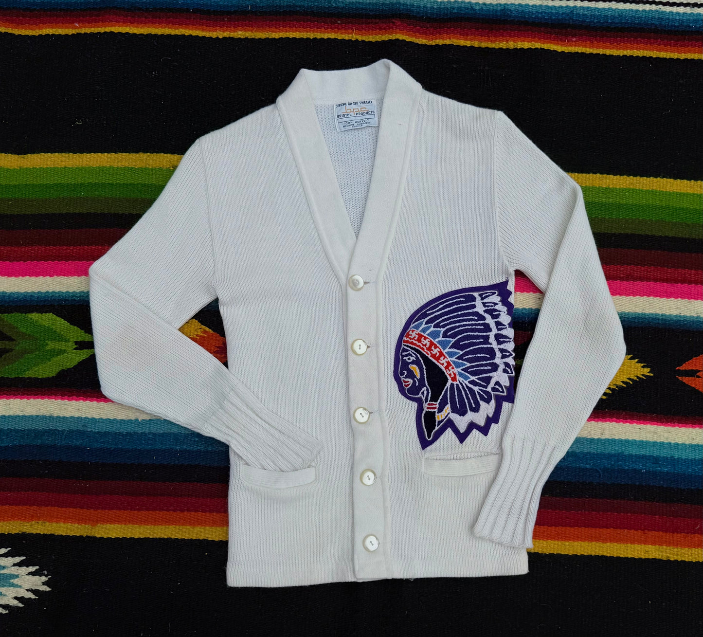 Vintage 1970s Indian Head Cardigan