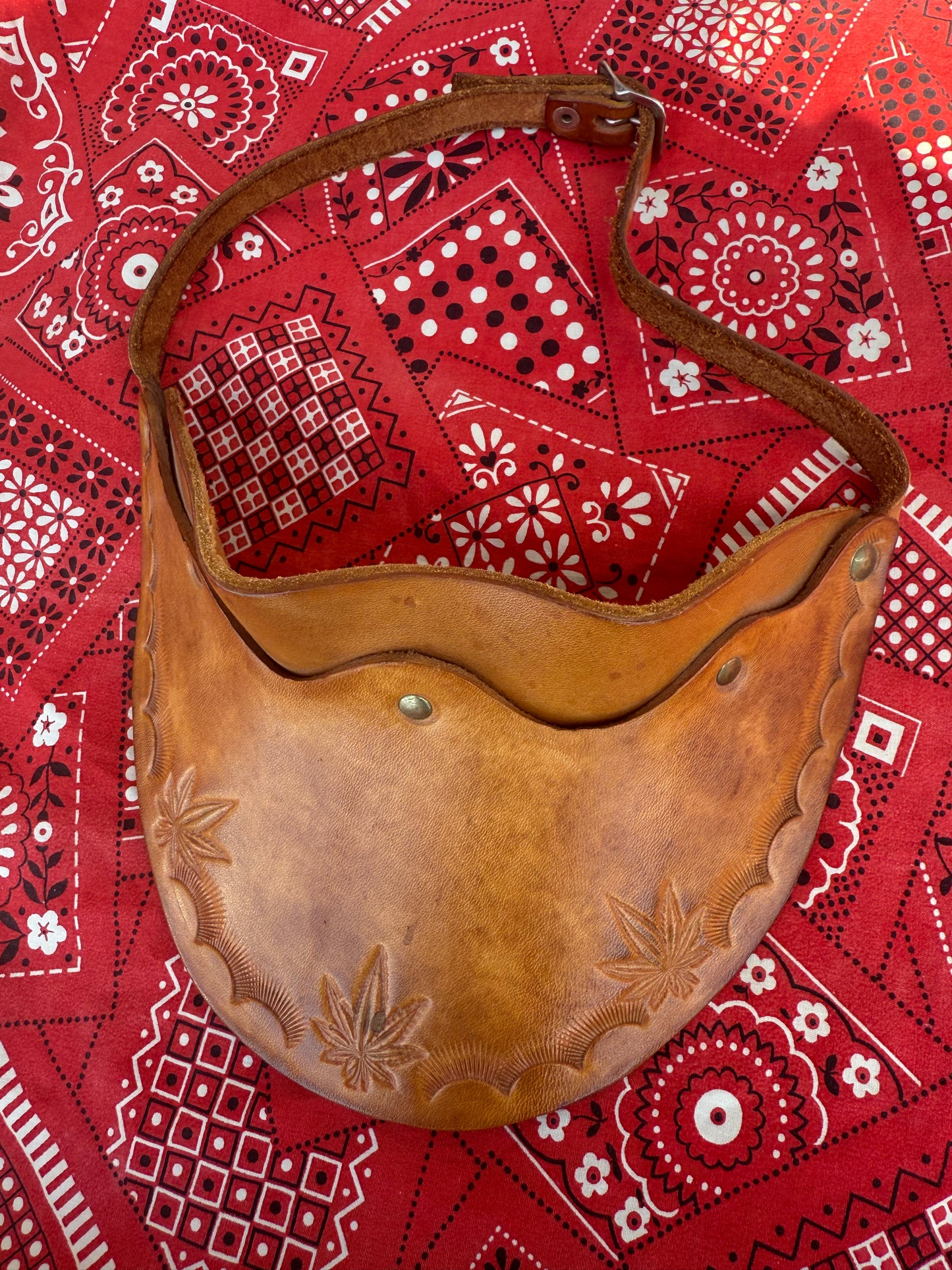 Hand Crafted Tooled Leather Visor