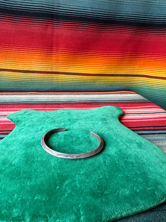 Vintage Sterling Stamped Cuff Stacker