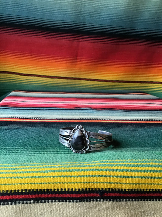 Vintage Sterling and Agate Cuff (MA)