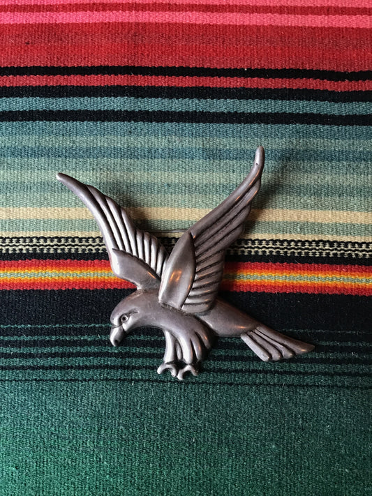 Vintage Sterling Mexican Eagle Pin Large