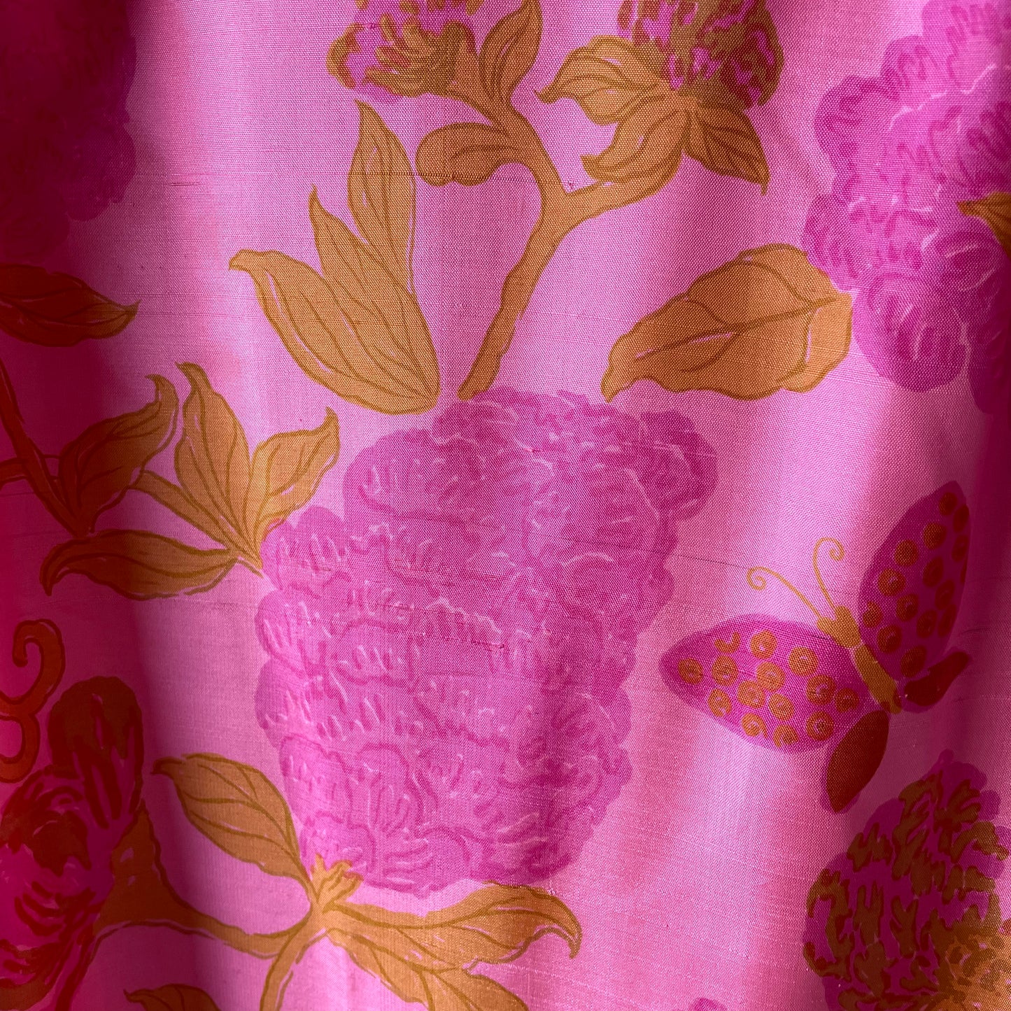 VTG Pure Silk Pink Floral Shift Dress with Belt
