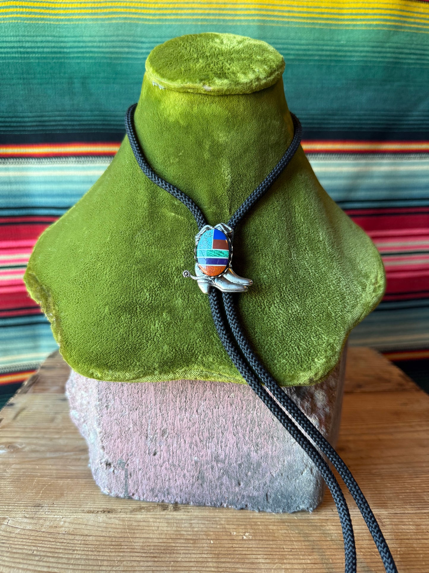 Multicolor Boot Bolo Tie