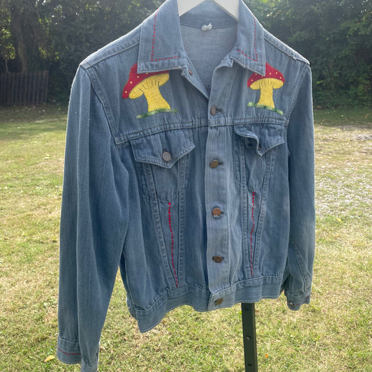 VTG Mushroom Embroidered Denim Jacket