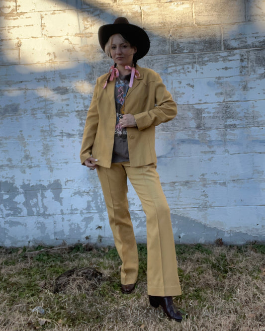 VTG H Bar C Yellow Pantsuit