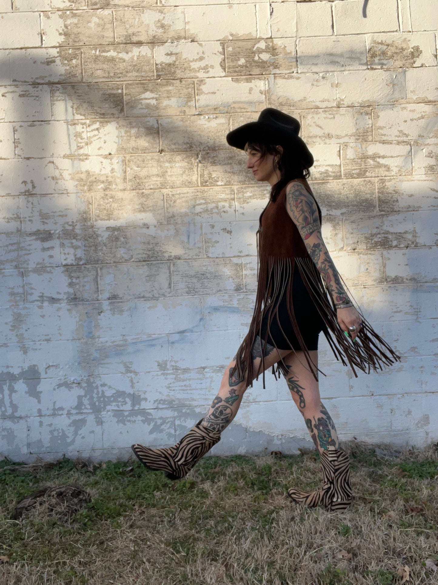 1970s Brown Suede Fringe Vest