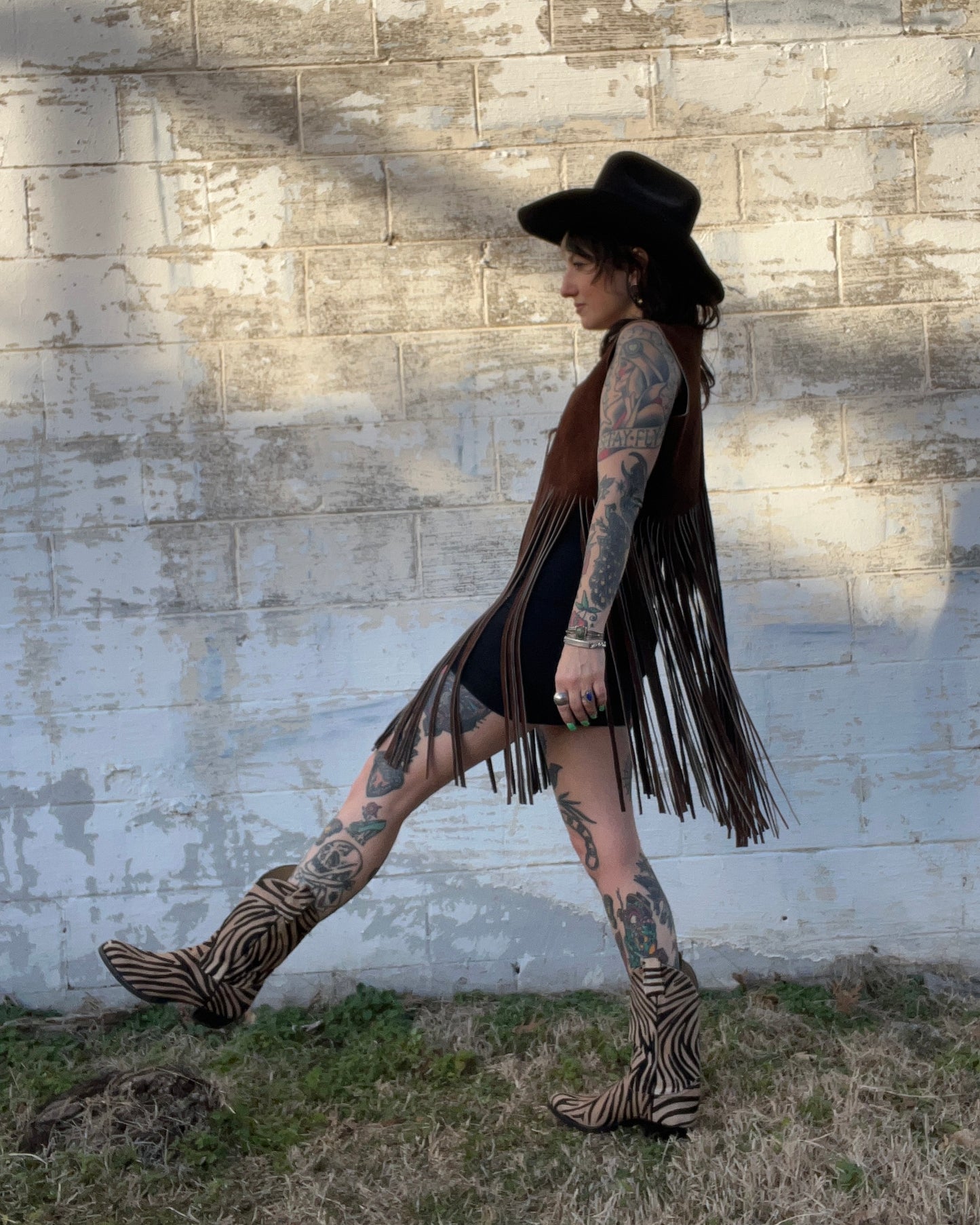 1970s Brown Suede Fringe Vest