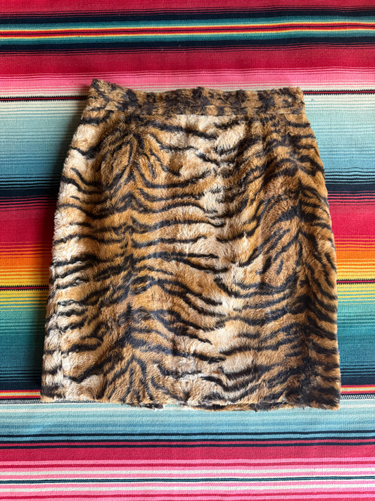 Vintage Fuzzy Tiger Miniskirt