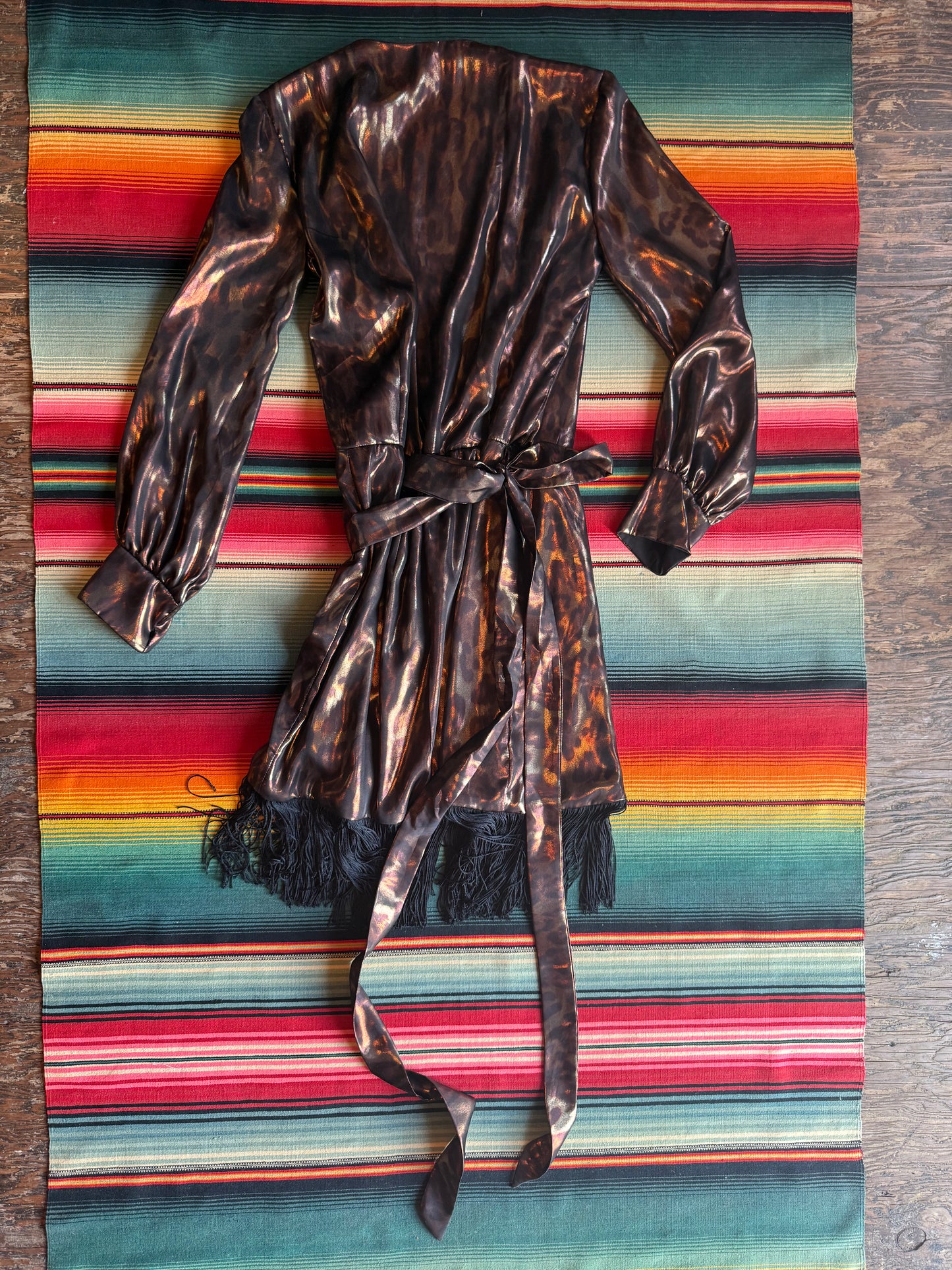 House of Velvet Rose Leopard Fringe Dress