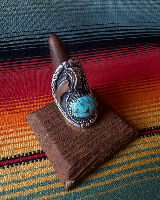 Vintage Sterling, Turquoise, and Claw Ring