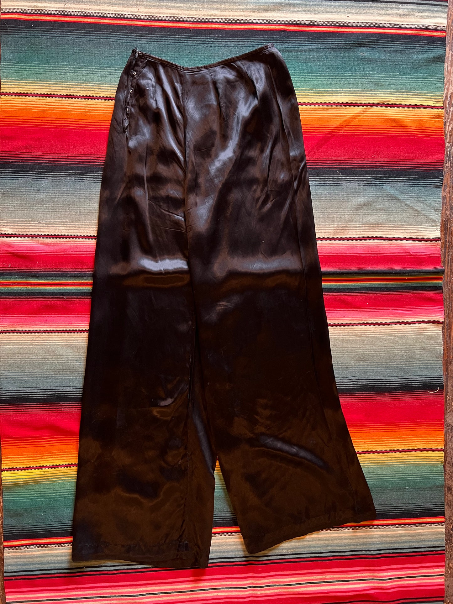 1930s Black Satin Trousers