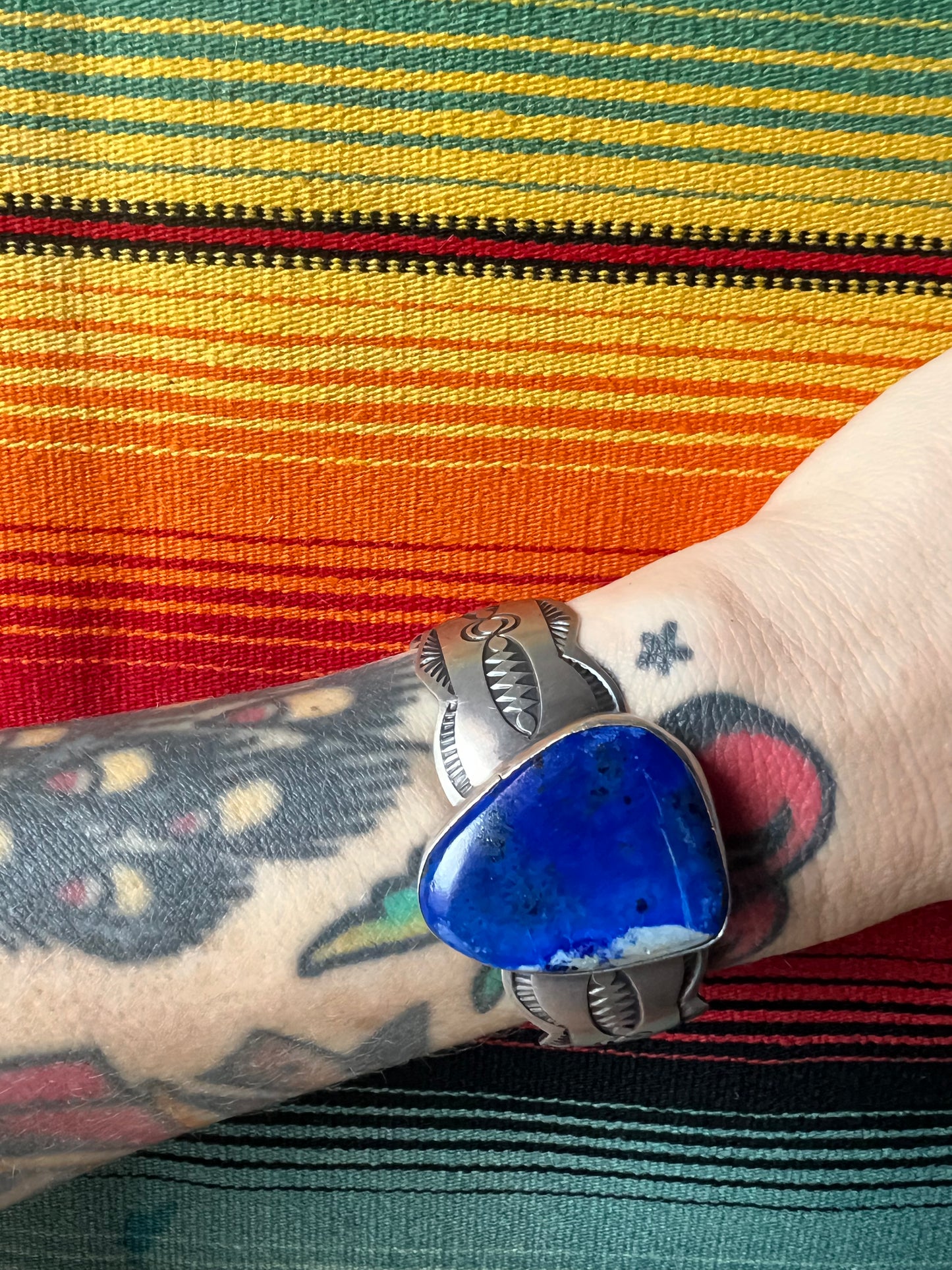 Chimney Butte Lapis and Sterling Cuff