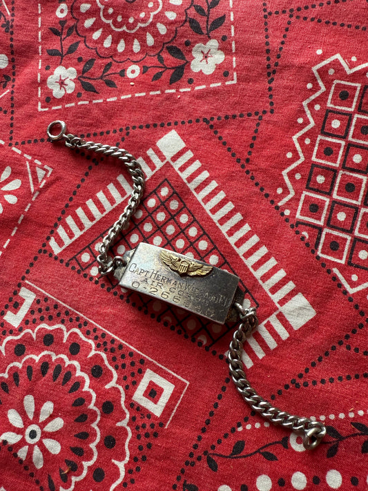 Vintage WWII Air Corps ID Bracelet and Locket, Sterling with Original Photos