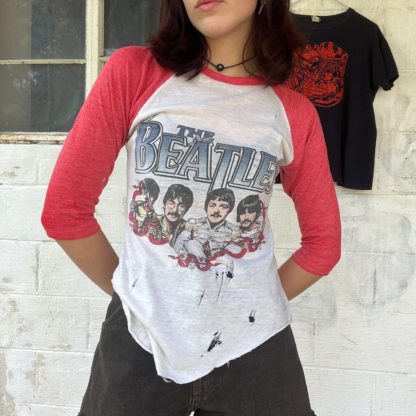 Vtg 1970's Beatles Baseball Tee