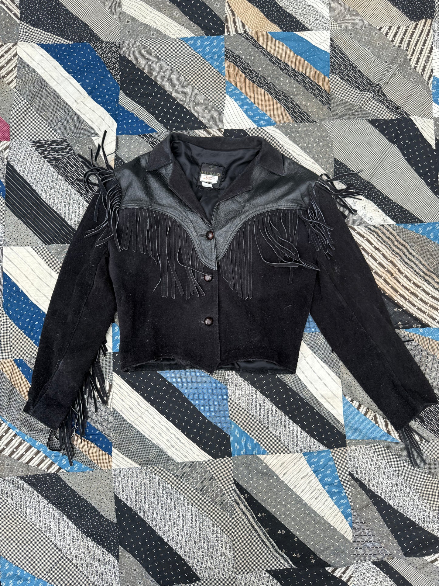 1980s Cropped Leather Fringe Jacket