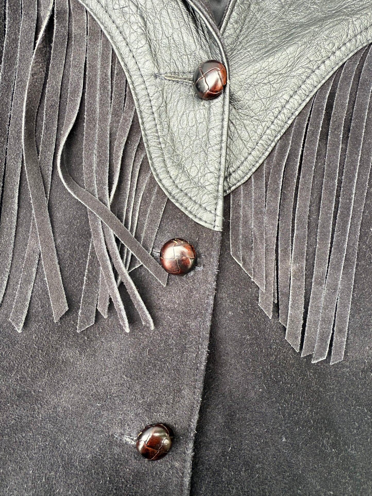 1980s Cropped Leather Fringe Jacket