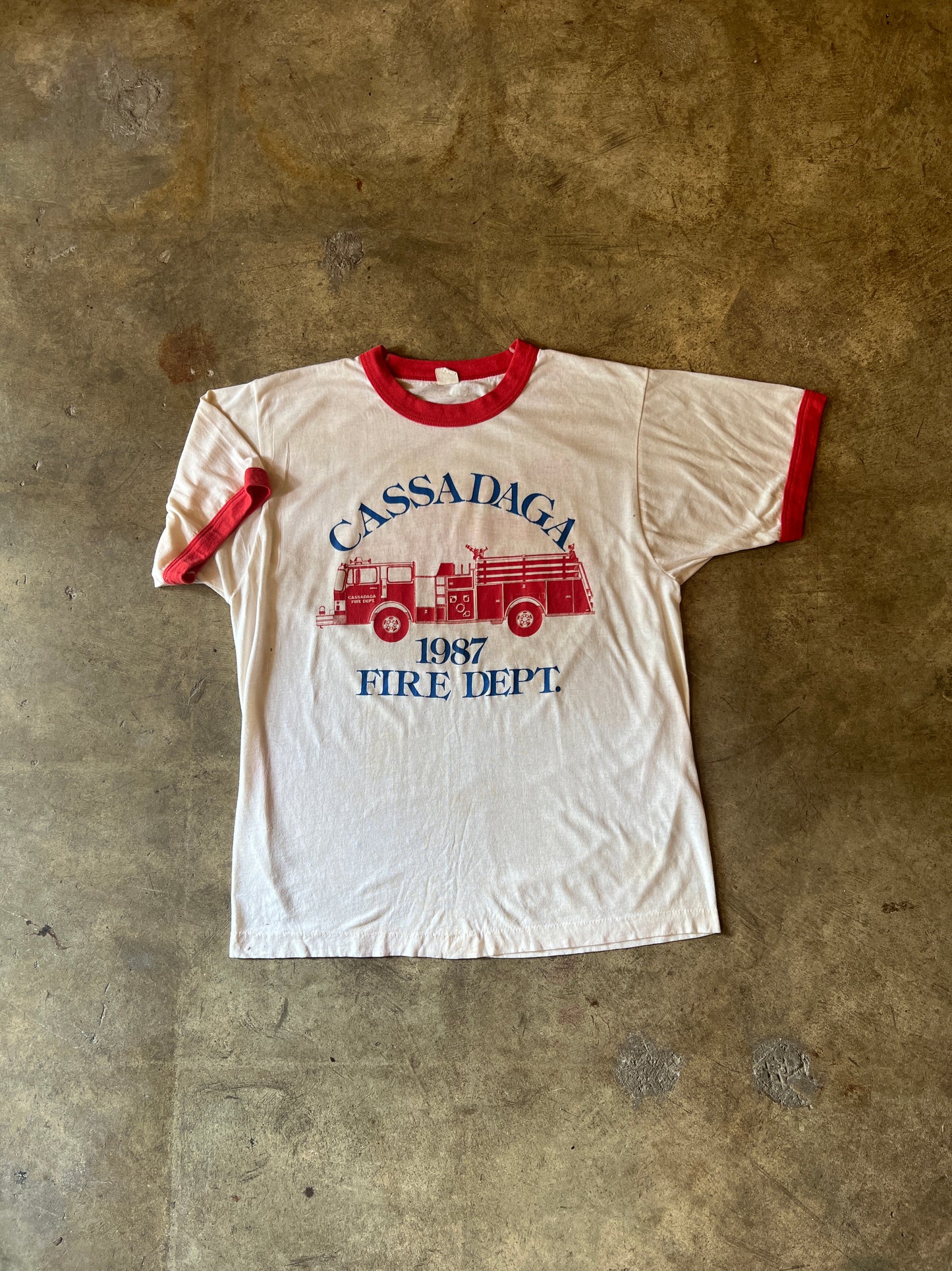Single Stitch 1987 Cassadaga Fire Dept Ringer Tee