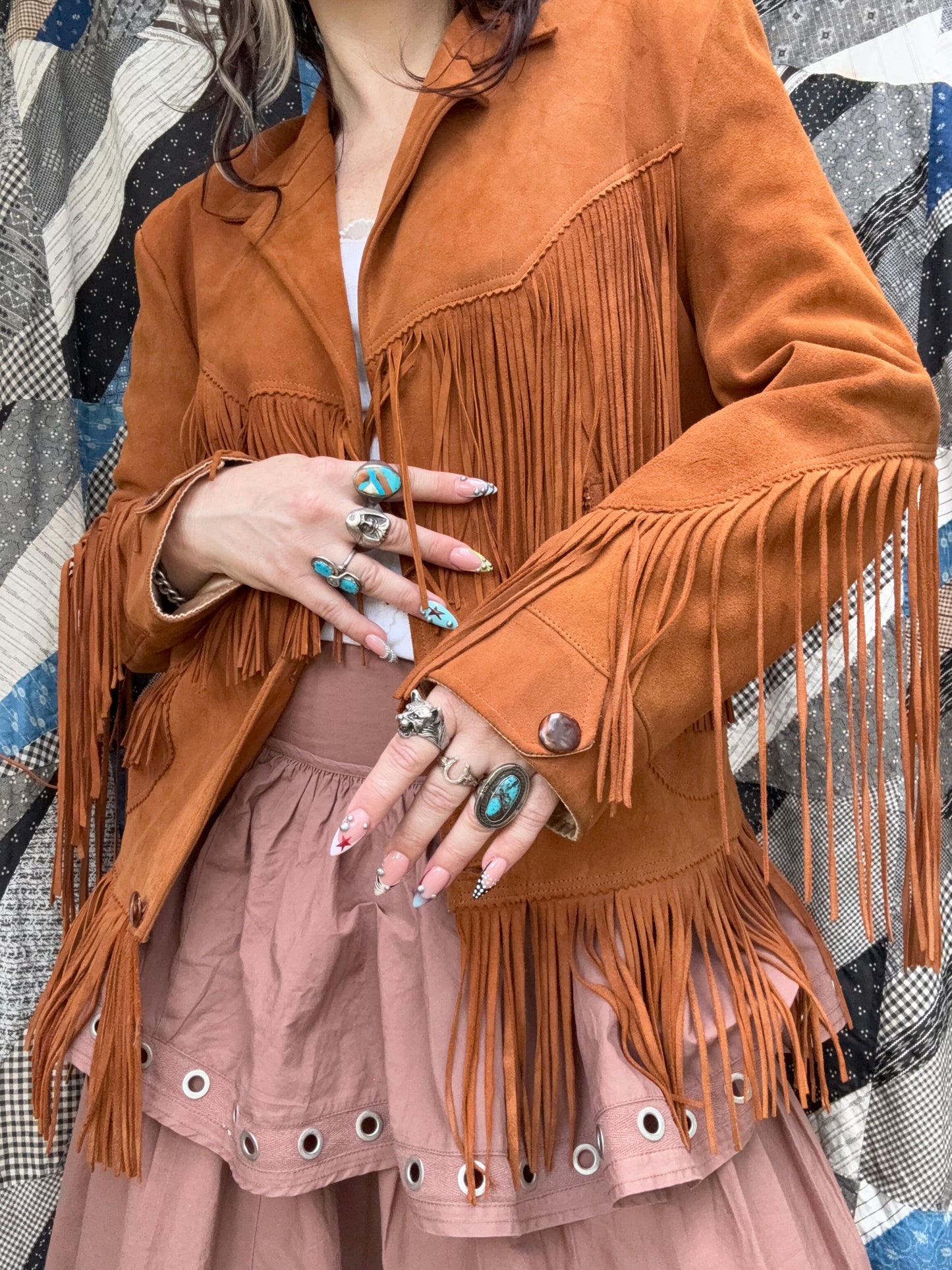 Vintage Adelina Deerskin Fringe Jacket