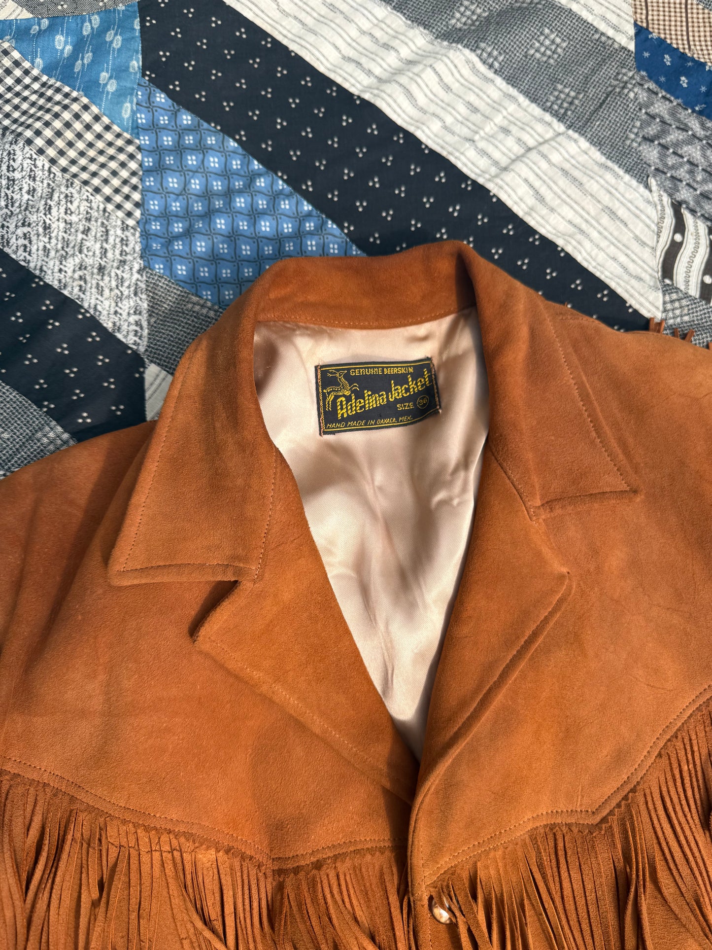 Vintage Adelina Deerskin Fringe Jacket